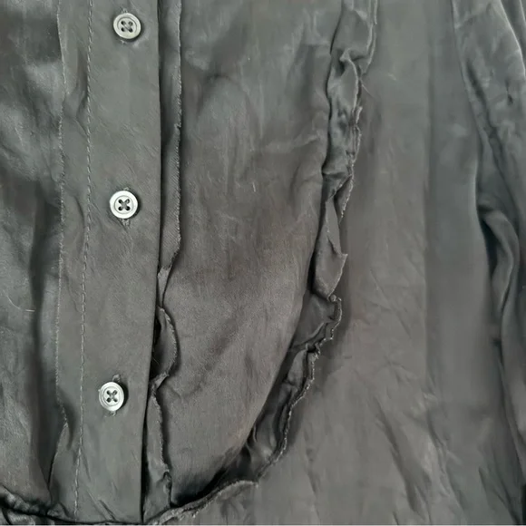 VTG | BANANA REPUBLIC SILK GIRLY COQUETTE UTILITY SHIRT DRESS TUNIC QUIET LUXURY - Picture 8 of 12